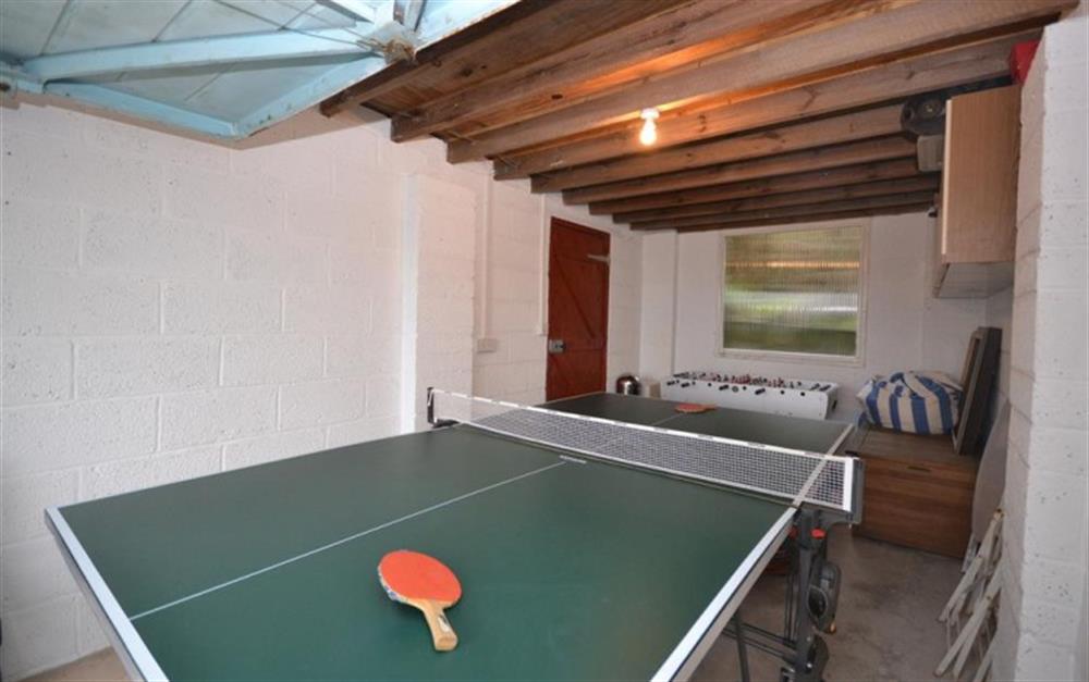 Games in the garage at Seascape in Thurlestone