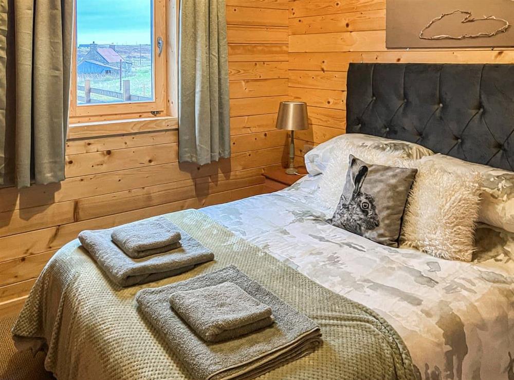 Double bedroom at Seashell Lodge in Opinan, near Gairloch, Ross-Shire