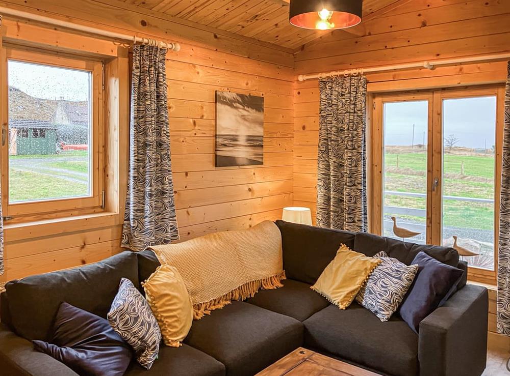 Living area at Seashell Lodge in Opinan, near Gairloch, Ross-Shire