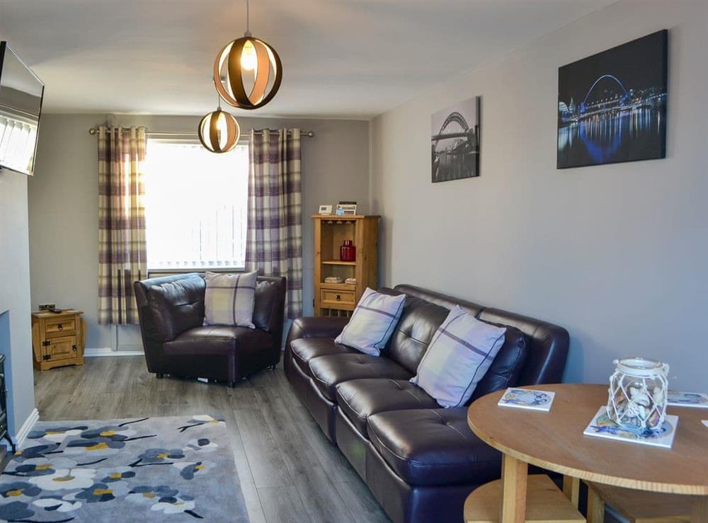 Stylish living area at Seashells by the Sea in Newbiggin-by-the-Sea, Northumberland
