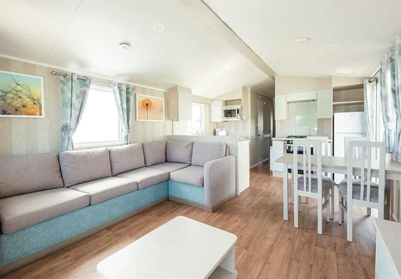 Living area in one of the caravans at Seashore in Great Yarmouth, Norfolk