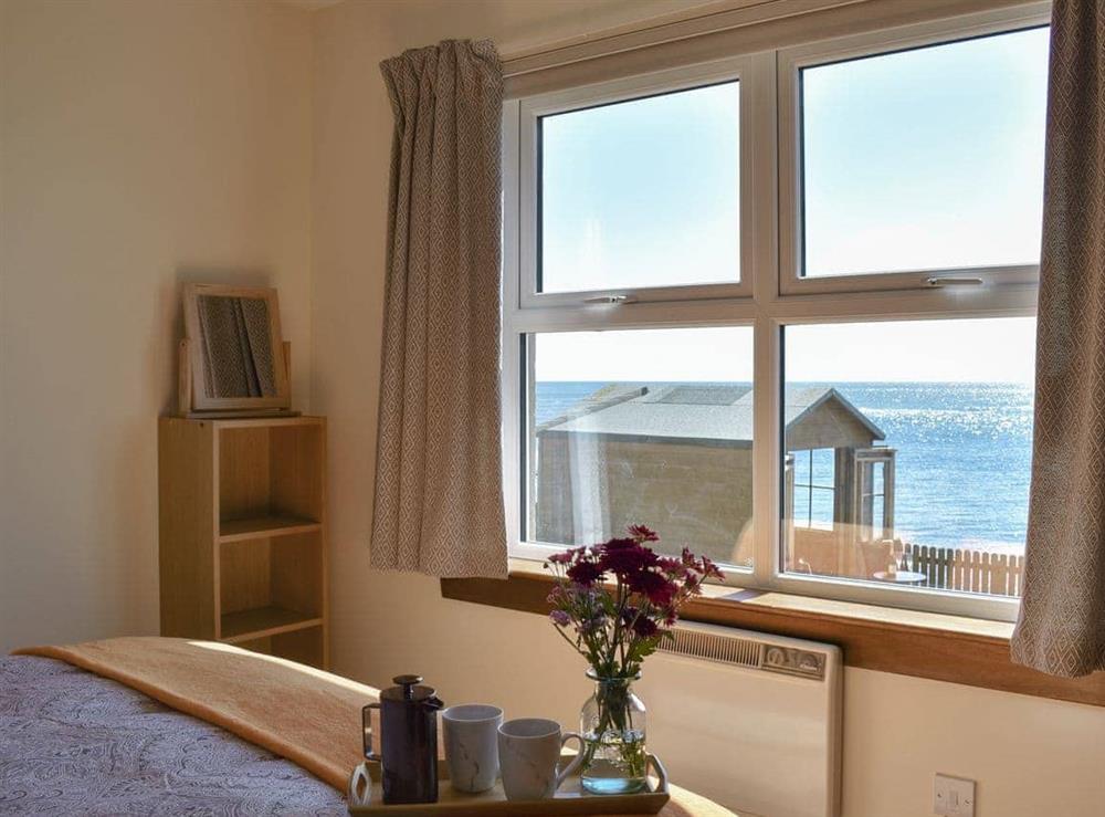 Wonderful views from the double bedroom at Seashore Retreat in Johnshaven, near Montrose, Aberdeenshire