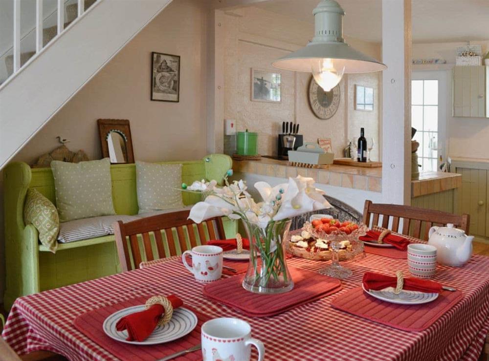 Farmhouse kitchen style dining table at Seaside Stories in Brixham, Devon