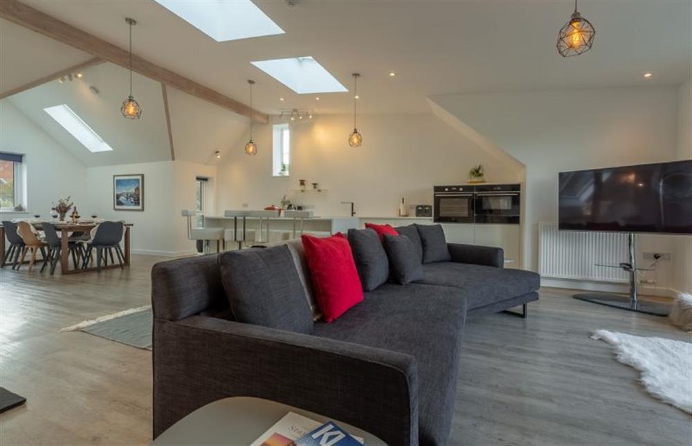 First floor: Sitting area to kitchen and dining area at Seastiles, Salthouse near Holt