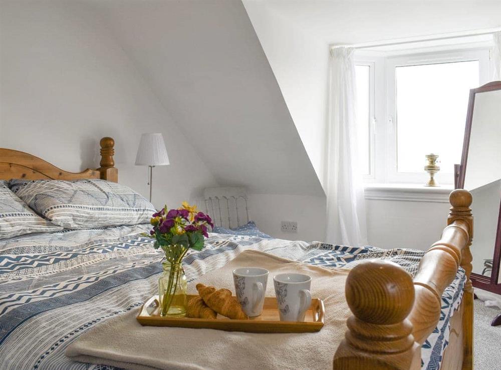 Comfortable second double bedroom at Seaton Cottage in Collieston, near Ellon, Aberdeenshire