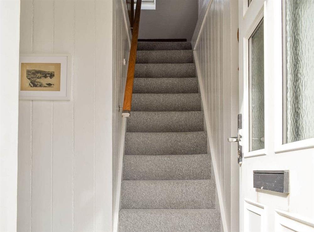 Stairs to first floor at Seaton Cottage in Collieston, near Ellon, Aberdeenshire