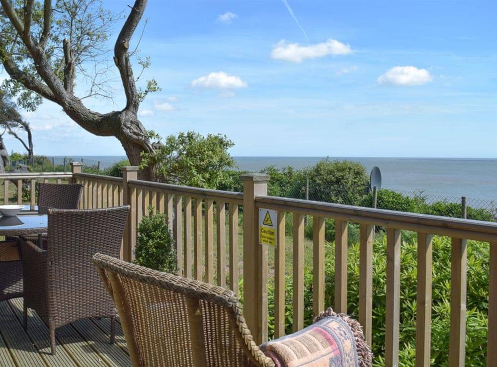 Relaxing private verandah for admiring the view at SeaTrees in Corton, near Lowestoft, Suffolk
