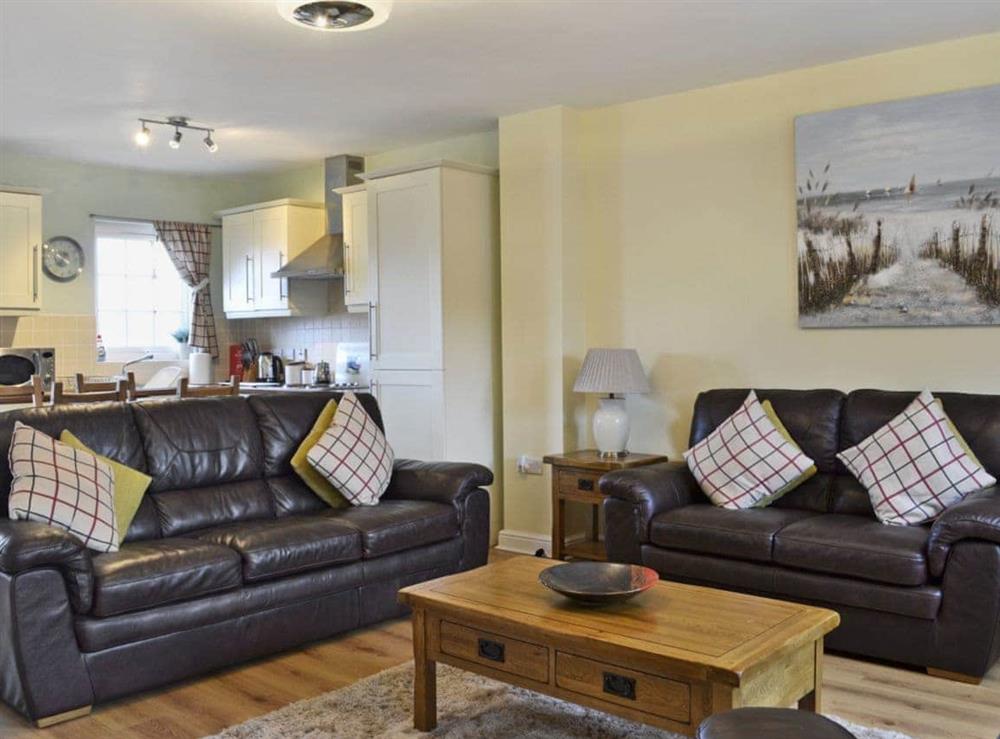 Homely open plan living space at Seaview Cottage in Garlieston, Dumfries and Galloway