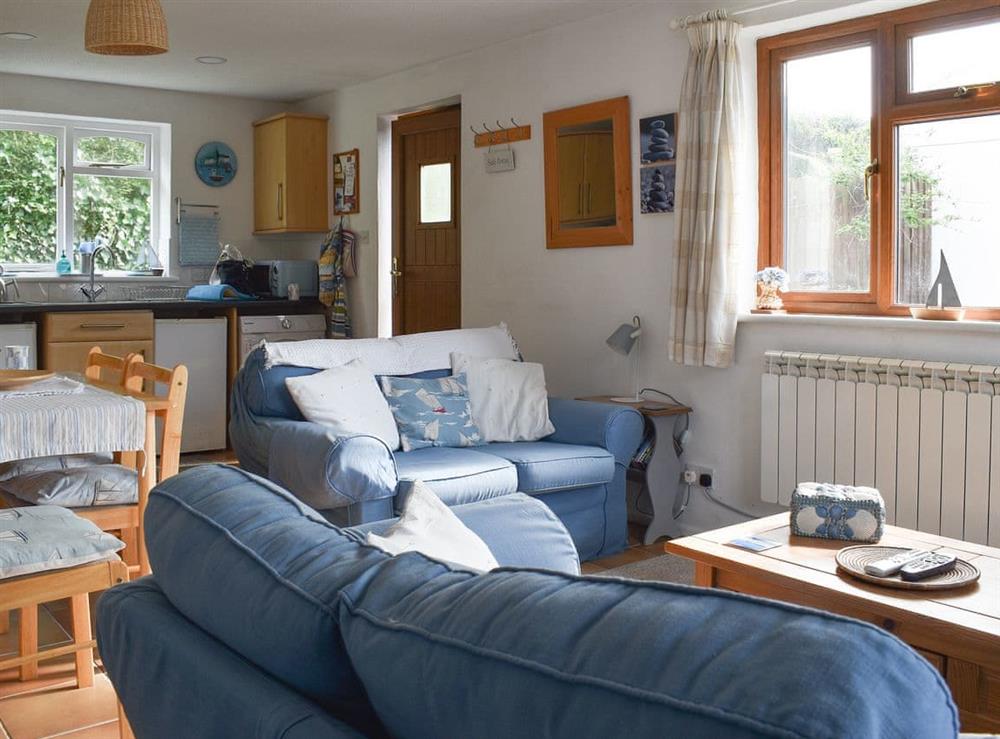 Open plan living space at Seaview cottage in Talland Bay, near West Looe, Cornwall