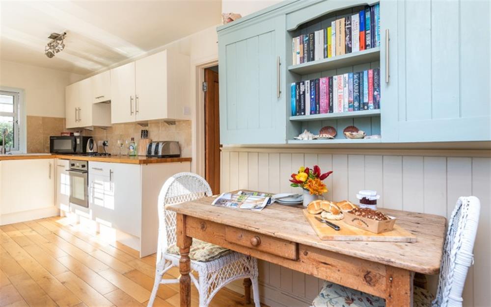 Pretty and welcoming kitchen area at Seaview Nest in Stoke Fleming