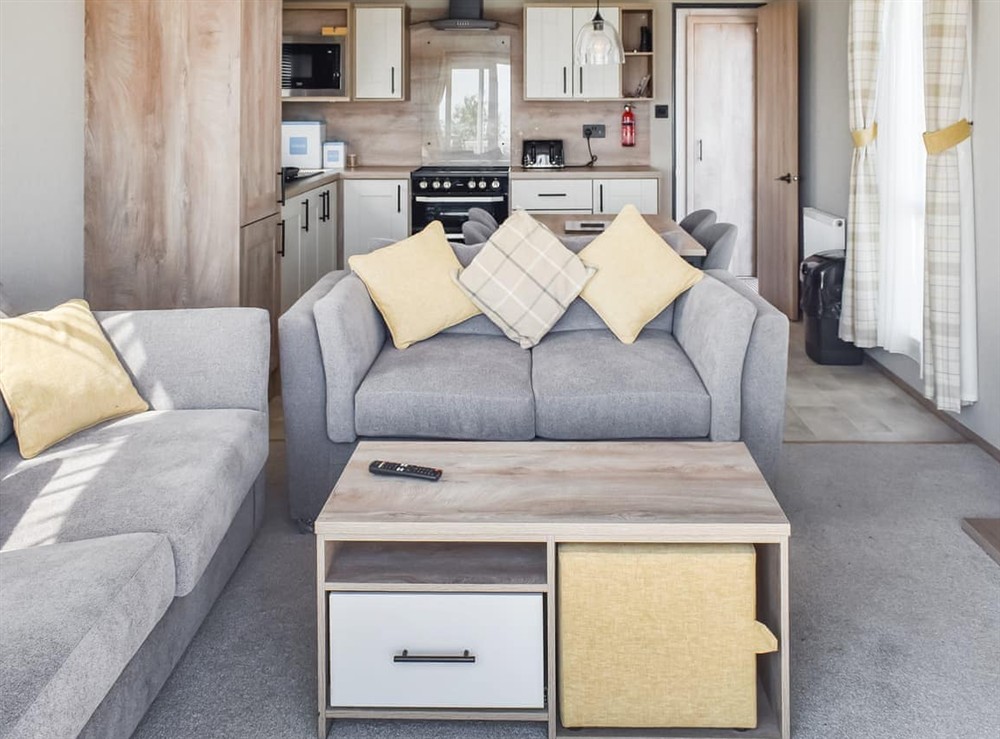 Open plan living space at Seaview One in Corton, Suffolk