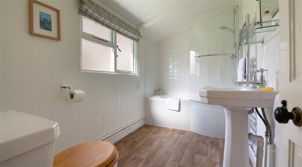 The bathroom at Seaview in Swanage, Dorset