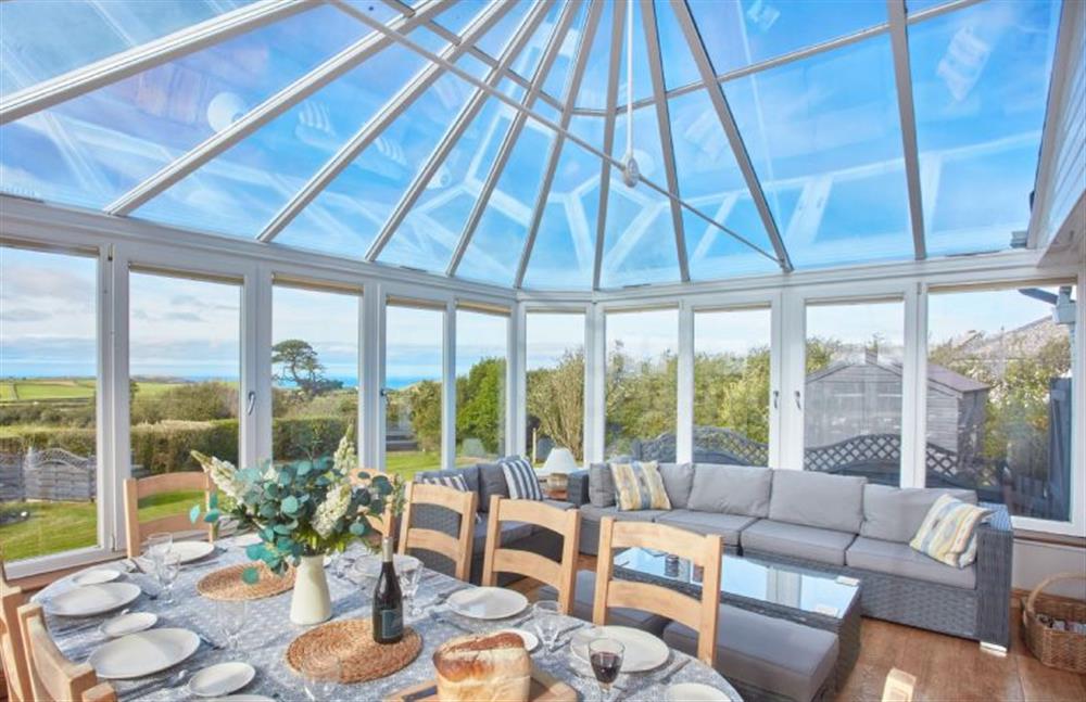 Ground floor: Conservatory with views overlooking the garden and distant sea views at Seawynds, Trelights Near Port Isaac