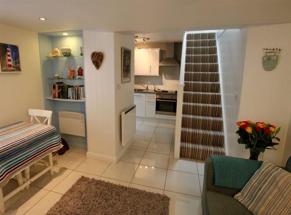 Open plan living space at Serendipity in Fowey, Cornwall