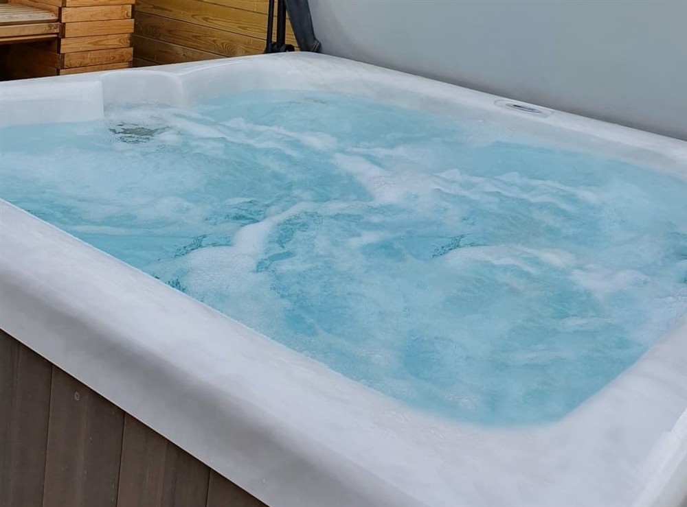 Hot tub at Serenity Lodge in Felton, Northumberland