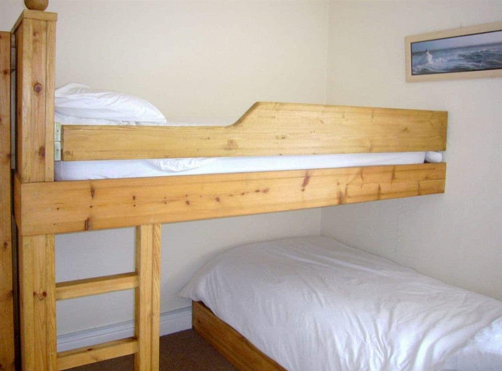 Bunk bedroom at Sevenstones in Sennen, Cornwall., Great Britain