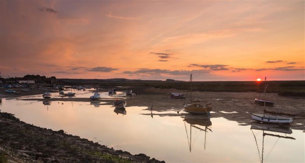 Nearby Brancaster Staithe is perfect for an evening walk along the coastal path at Sextons Yard Cottage, Docking near Kings Lynn