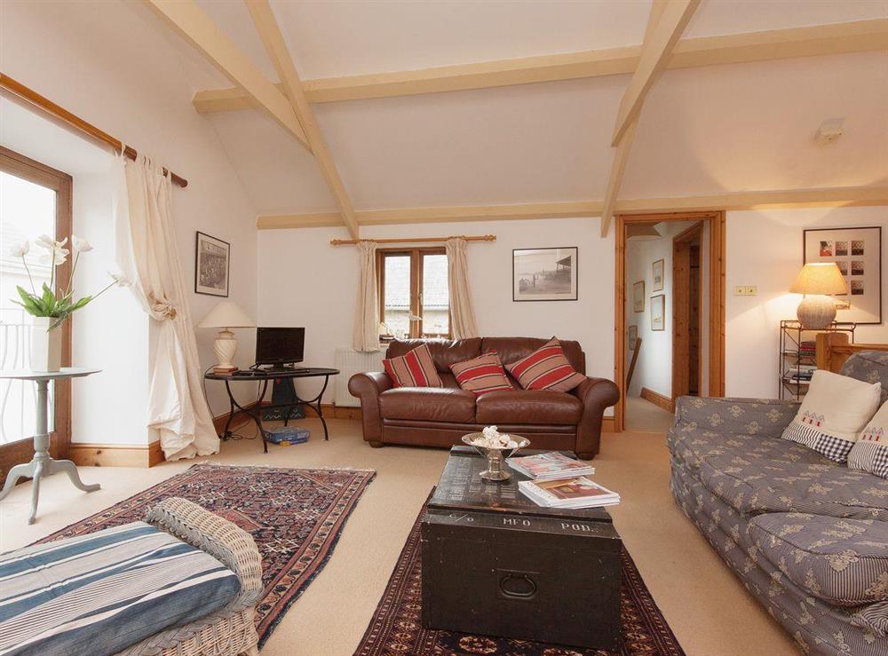 Living room at Shadycombe Lodge in Salcombe, Devon