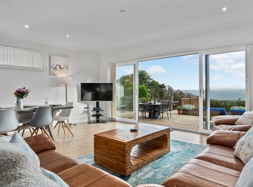 Open plan living space at Oystercatcher, 