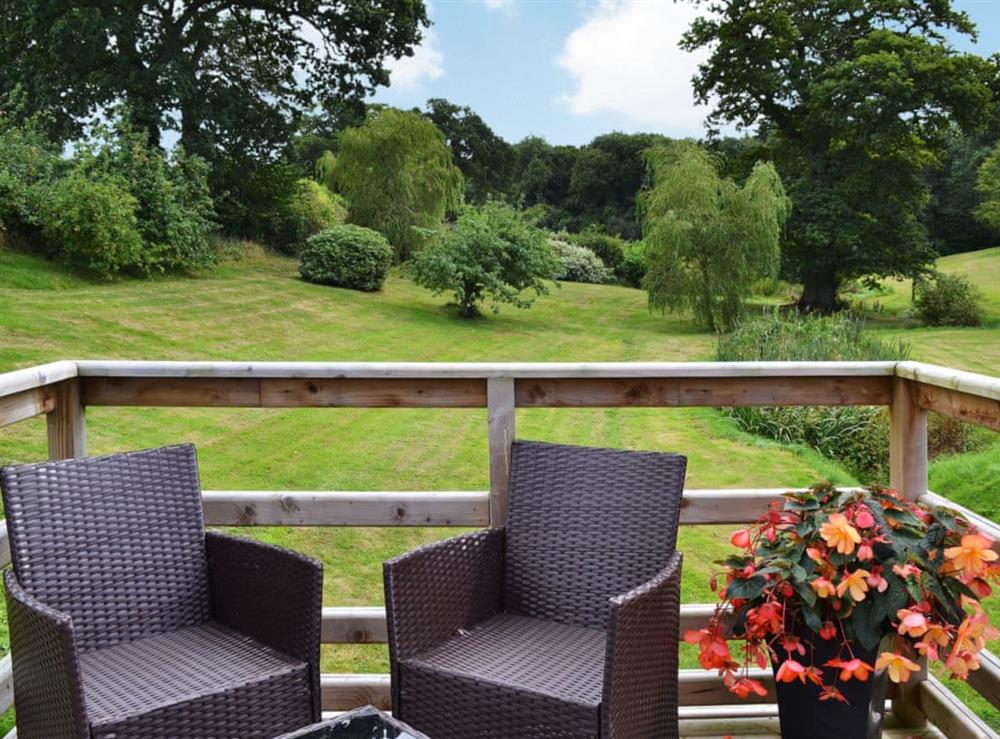 Delightful sitting out area with fantastic view at Shamrock Cottage in Cenarth, Dyfed., Great Britain