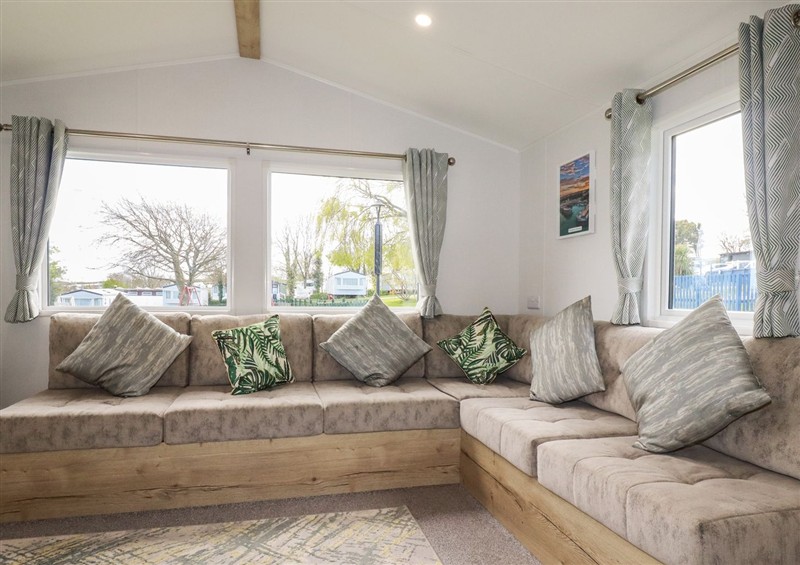 The living area at Shamrocks Cove Caravan, Crantock