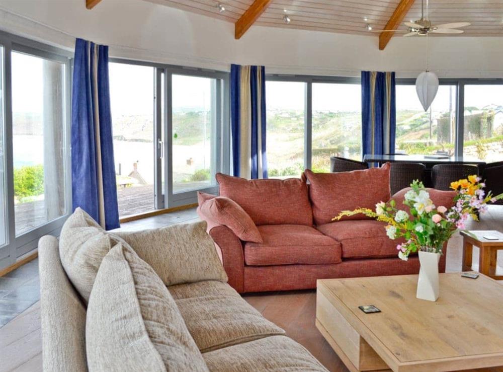Fabulous open plan living space leading onto decked terrace (photo 2) at Shark’s Fin in Sennen, S. Cornwall., Great Britain