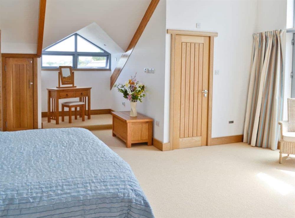 Pretty double bedroom with 6ft bed at Shark’s Fin in Sennen, S. Cornwall., Great Britain
