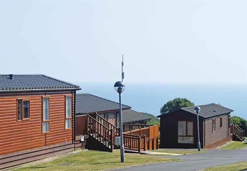 The lodges at Shearbarn Holiday Park in Hastings, East Sussex