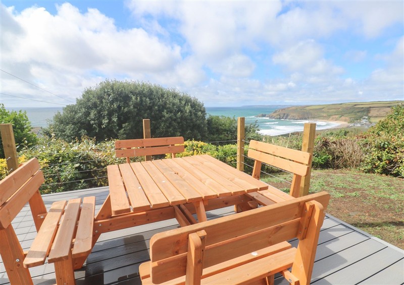 This is the patio at Shearwater, Praa Sands