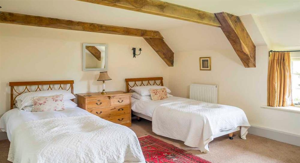 Interior twin bedroom of Shedbush Farmhouse, nr Bridport, Dorset at Shedbush Farm House in Nr Bridport, Dorset