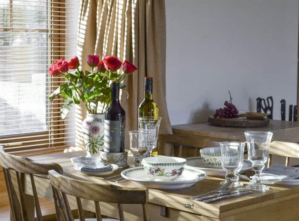 Convenient dining area at Shedend in Nether Dallachy, near Spey Bay, Morayshire