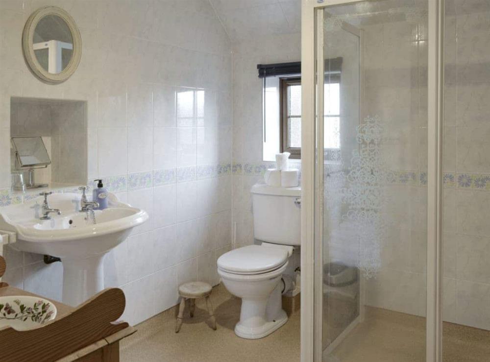 Shower room with shower cubicle and toilet at Shedend in Nether Dallachy, near Spey Bay, Morayshire