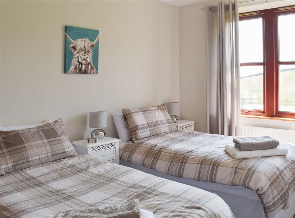 Twin bedroom at Sheiling Cottage in Lamberton, The Scottish Borders, Northumberland