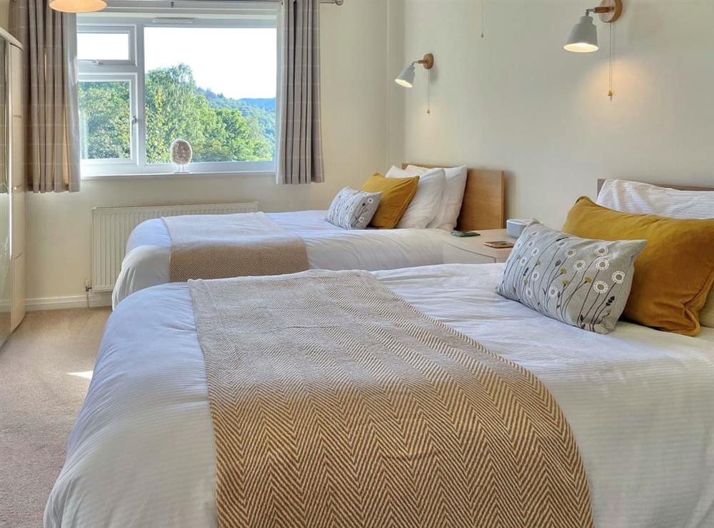 Comfortable twin bedroom at Sheilings in Loughrigg, near Ambleside, Cumbria
