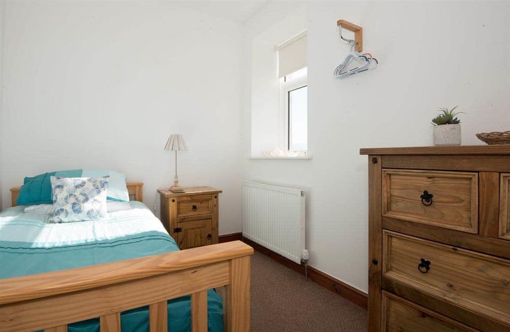 One of the bedrooms at Shells at Ocean House in Caernarfon, Gwynedd