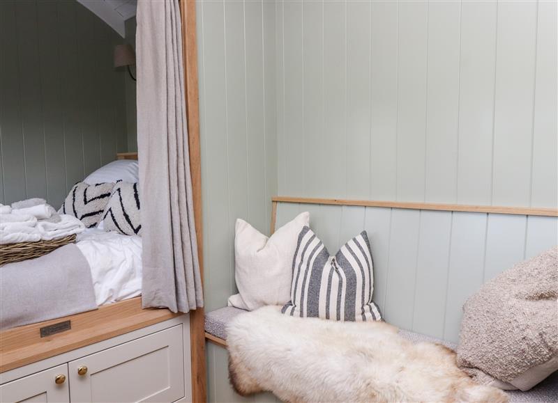 This is a bedroom at Shepherd Hut 1, Warsill near Pateley Bridge