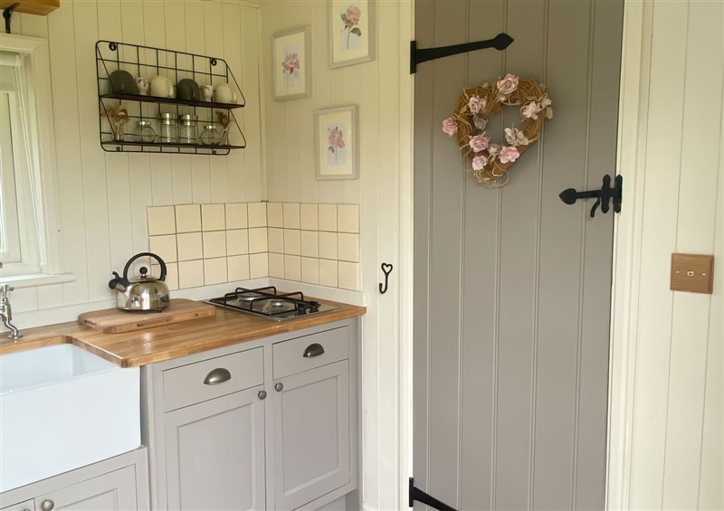 Kitchen at Shepherds Hut 2, Northchapel