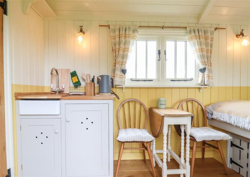 This is the kitchen at Shepherds Hut at The Hollies, Sutton near Woodbridge