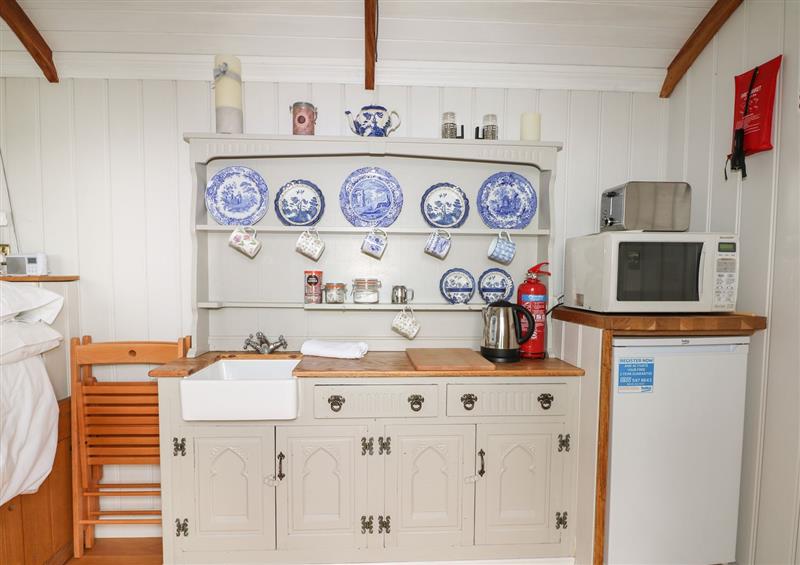 This is the kitchen at Shepherds Hut, Barcombe Cross