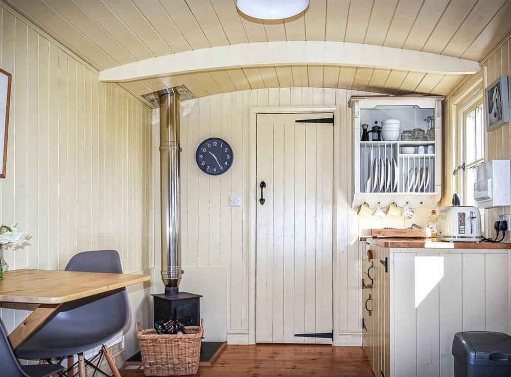 Open plan living space at Shepherds Hut in Helston, Cornwall