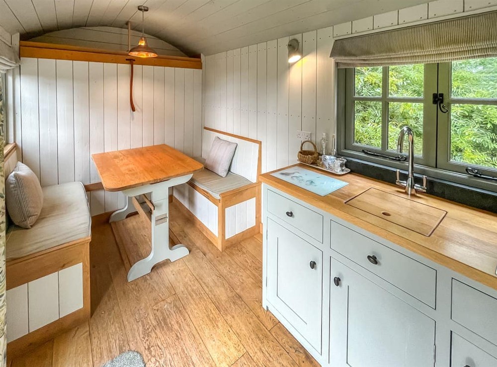 Kitchen/diner at Shepherds Hut in Shadowhurst, near Ashford, Kent