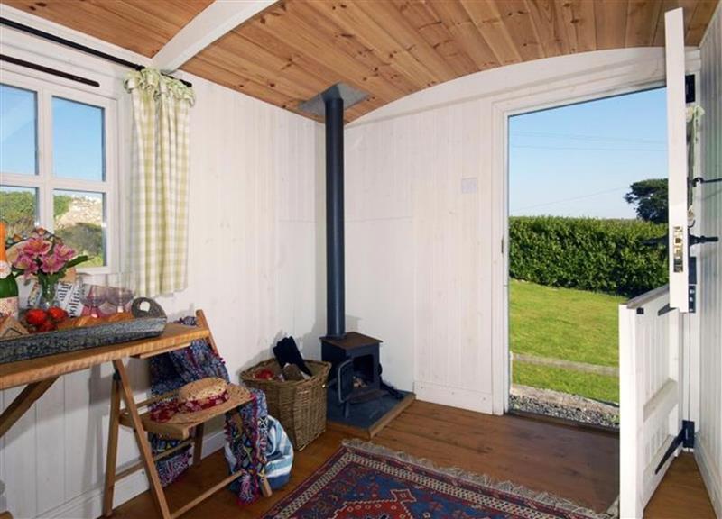 Relax in the living area at Shepherds Hut, Southerndown near St Brides Major