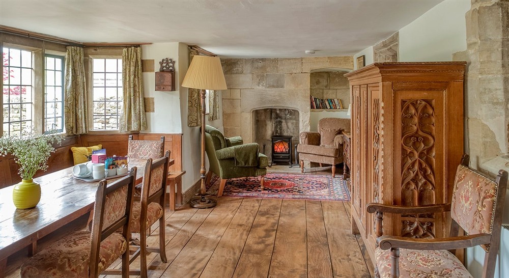 The dining room at Sherborne West Lodge in Sherborne, Gloucestershire