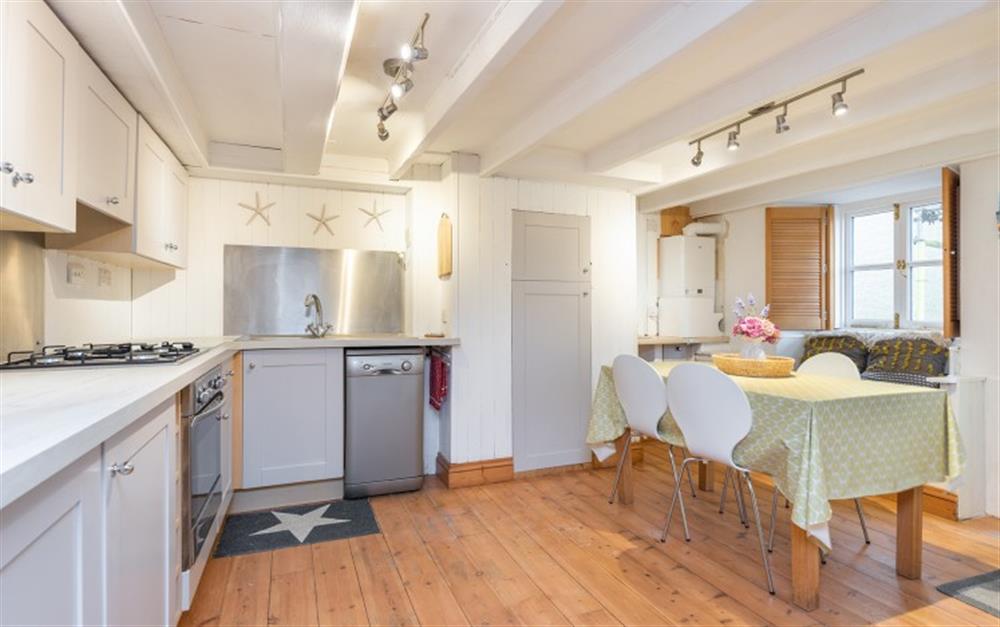 The kitchen dinning room at Sherbourne Cottage in Salcombe