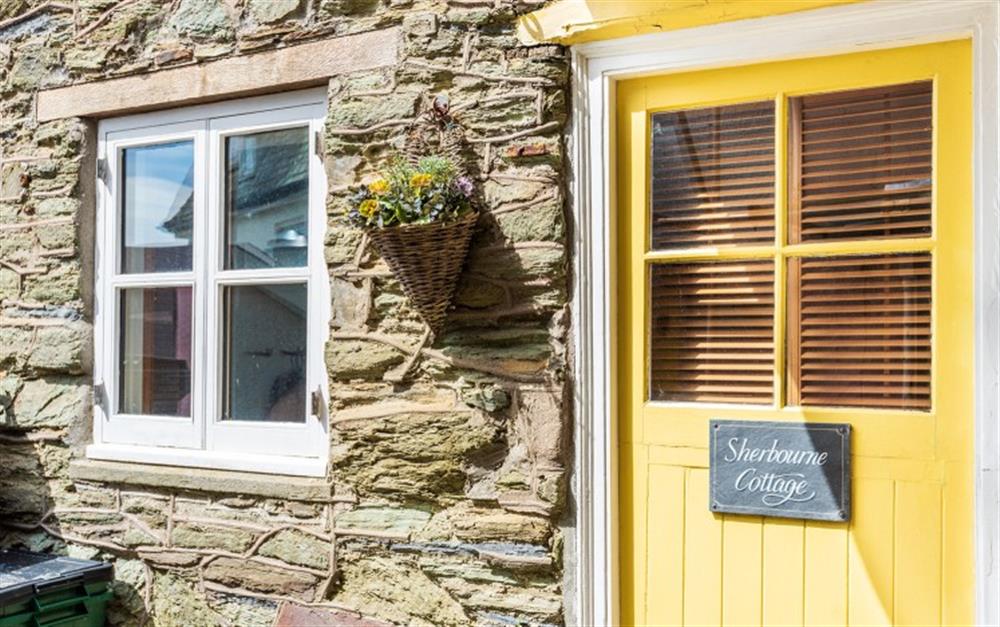 The pretty stable door at Sherbourne Cottage in Salcombe