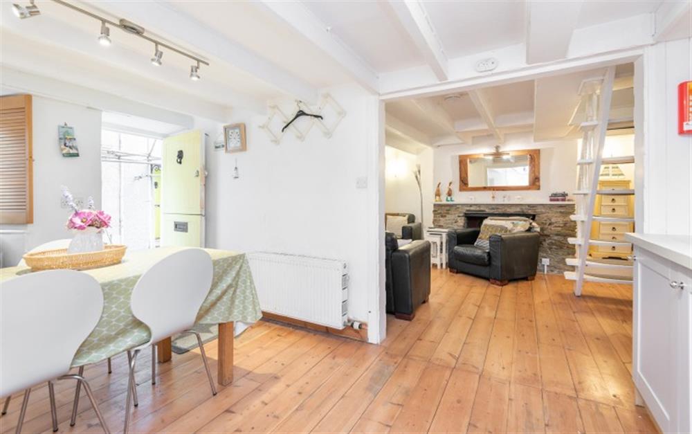The view of the open plan ground floor at Sherbourne Cottage in Salcombe