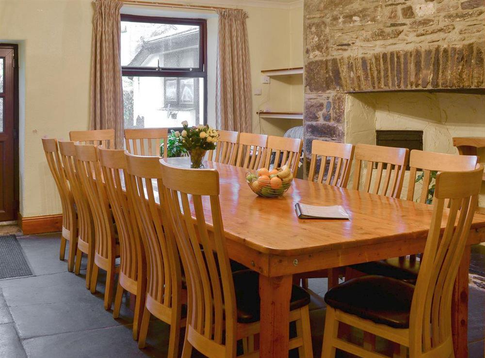 Ideal dining room with flagstone floor at Sherrill Farmhouse, 