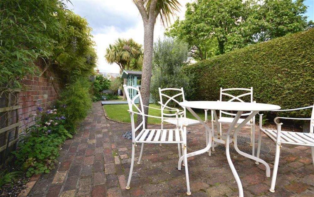 Outdoor seating area at Sherston Cottage in Lymington