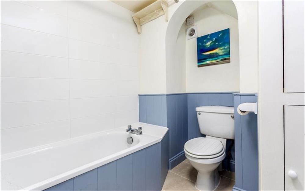 The bathroom at Shippen Cottage in Hope Cove