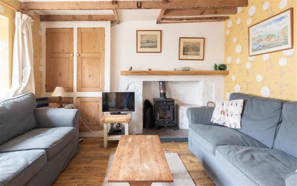 The cosy and comfotable lounge  at Shippen Cottage in Hope Cove